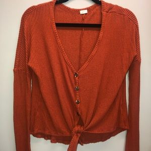 Garage tie front long sleeve